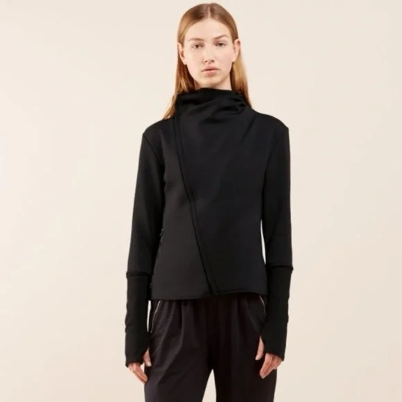 ADAY Up In The Air Jacket Scuba Asymmetrical Zip Biker Jacket - Picture 4 of 9